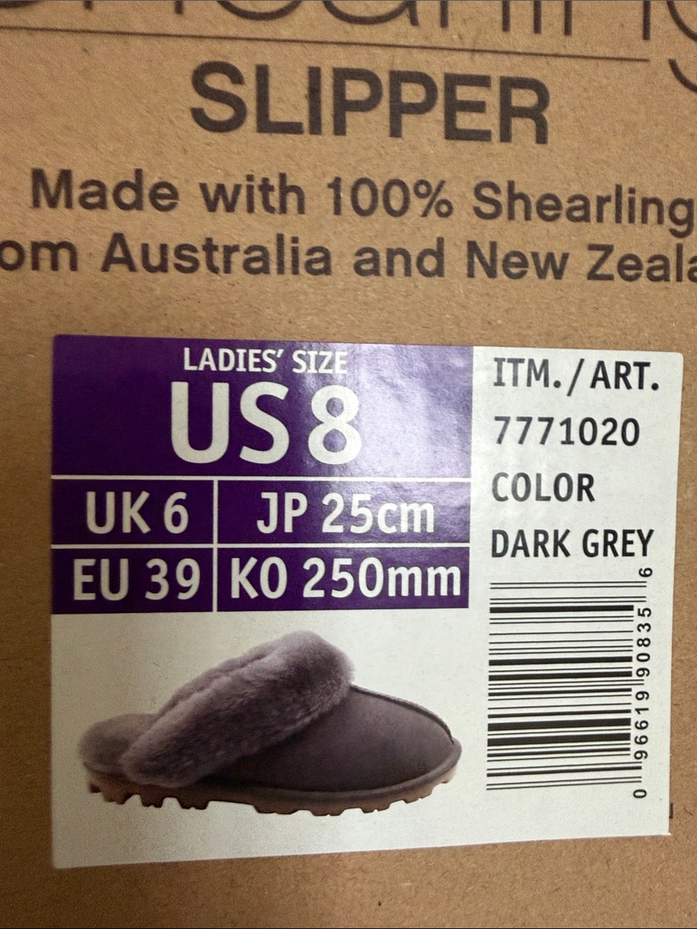 Kirkland Signature Dark Grey Women’s Shearling Slippers